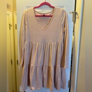 Blush pink knitted mini dress